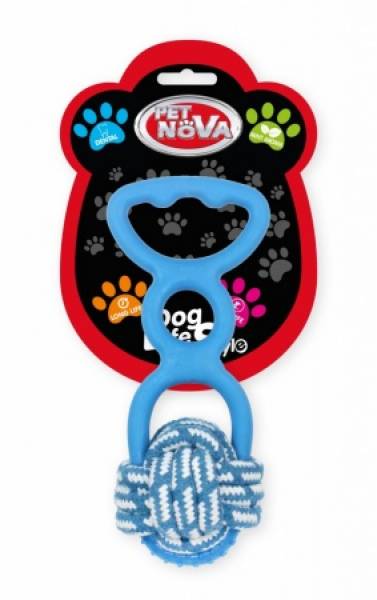 DOG LIFE STYLE Spielzeugknoten und Zuggriff 20 cm Minzaroma